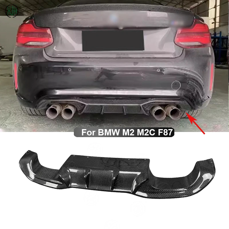 For BMW M2 M2C F87 2016-2021 Coupe Carbon Fiber Car Rear Bumper Lip Diffuser Spoiler Parts A style Upgrade Body kit