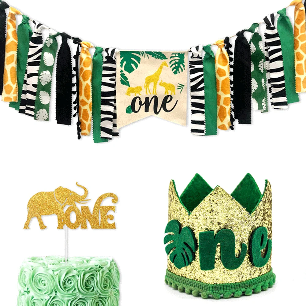 1Set Woodland Animal Leopard Tiger Print Plate tovaglioli tovaglioli Forest Banner Jungle Safari Wild One Birthday Party Decoration