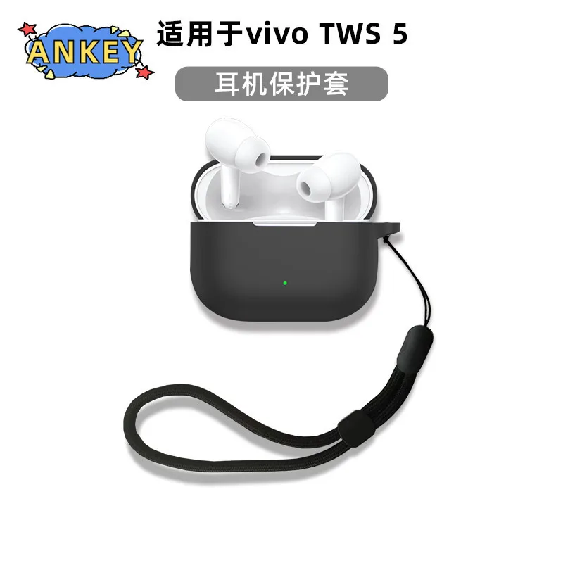 for Vivo TWS 5 Protective Case Soft Cover iQOO TWS 5 Shells Washable Housing Anti Dust Sleeve Hand Rope Strap Accessories