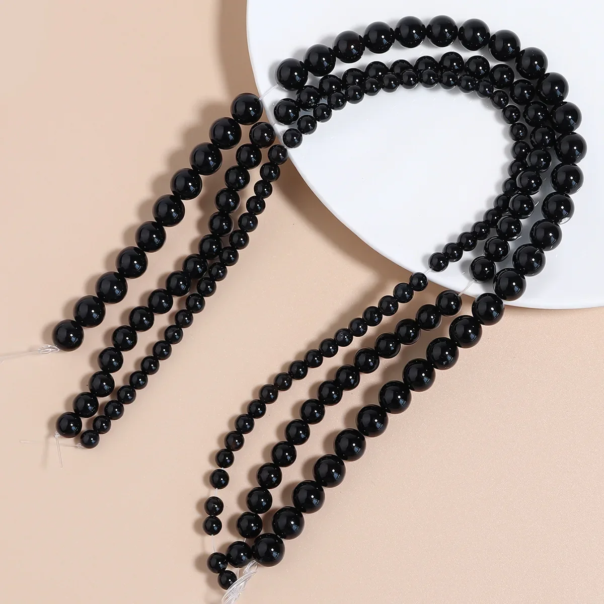 Natural Stone Black Agates Beads 2/3/4/mm Round Smooth Beads For Jewelry Making DIY Earrings Bracelet Necklace Accessories