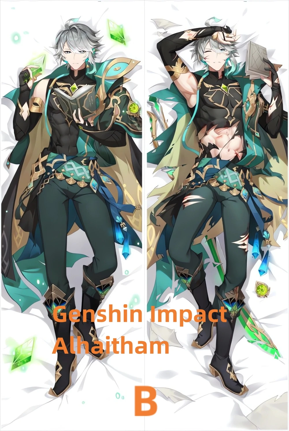 Dakimakura Anime Pillow Case Genshin Impact Alhaitham Double-sided Print Of Life-size Body Pillowcase Can be Customized