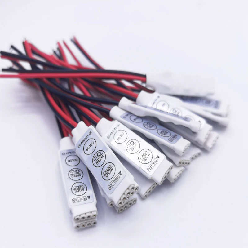 DC 5V-12V-24V 12A 3Keys Mini LED RGB Controller Dimmer Driver For RGB 5050/3528/2835/5730/5630/3014 SMD LED Strip Lights