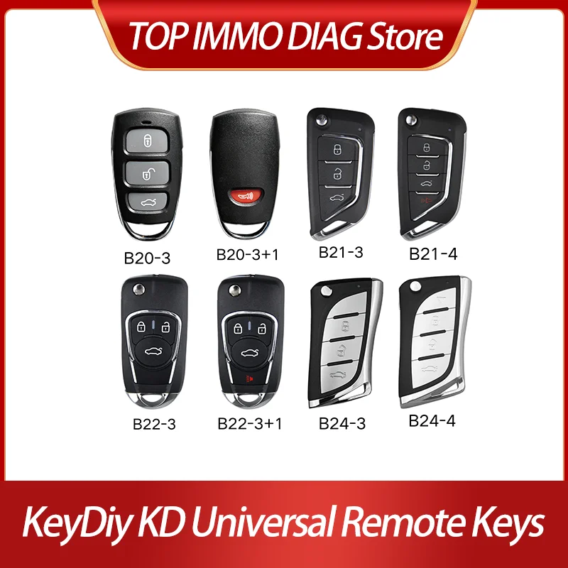 

10PCS KeyDiy KD Universal remote keys B20-3 B20-3+1 B21-3 B21-4 B22-3 B22-3+1 B24-3 B24-4 Work with KD900/KD MINI/KD X2/KD X4