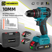 NEWBENY 10mm Brushless Electric Impact Drill Cordless Multifunction Screwdriver Woodworking Power Tools For Makita 18V Battery