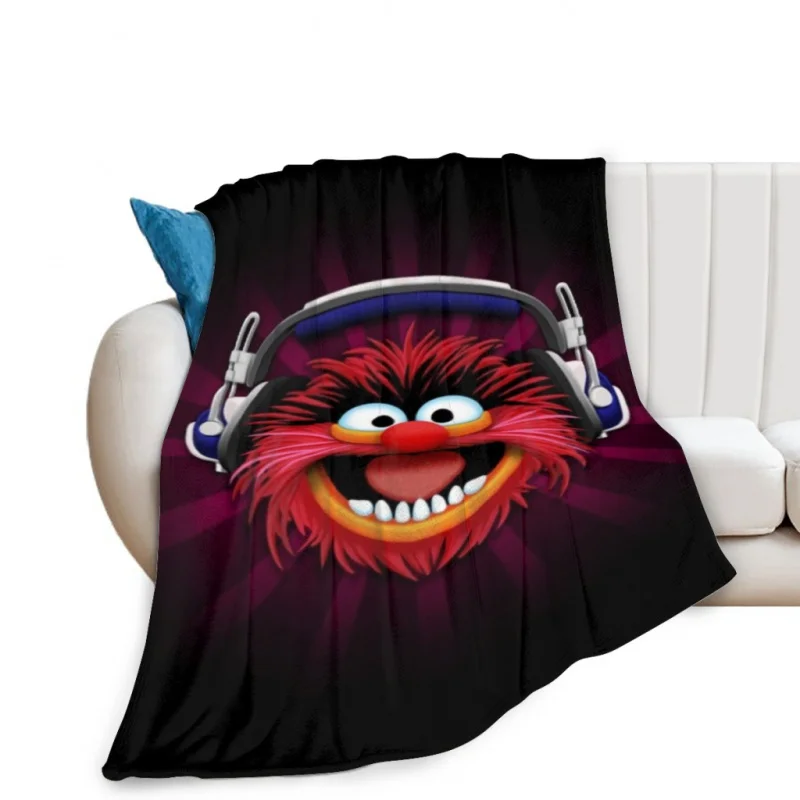 Muppet Animal Wearing Headphone Throw Blanket For Travel Light Dorm Room Essentials Luxury Thicken Blanket