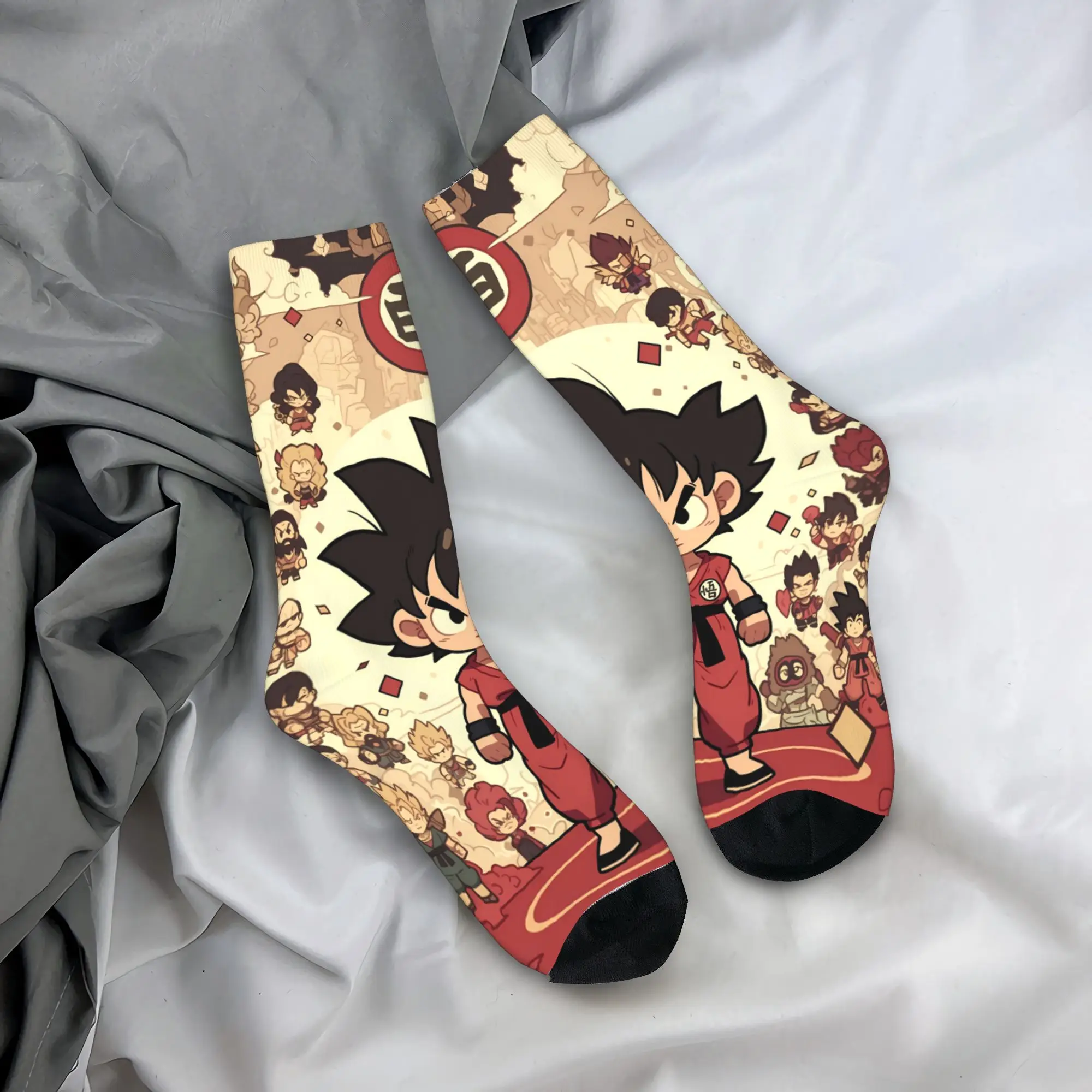 Pink Background Goku D-Dragon B-Ball Socks Casual Stockings Unisex Warm Soft Outdoor Sports Socks Winter Graphic Anti Skid Socks