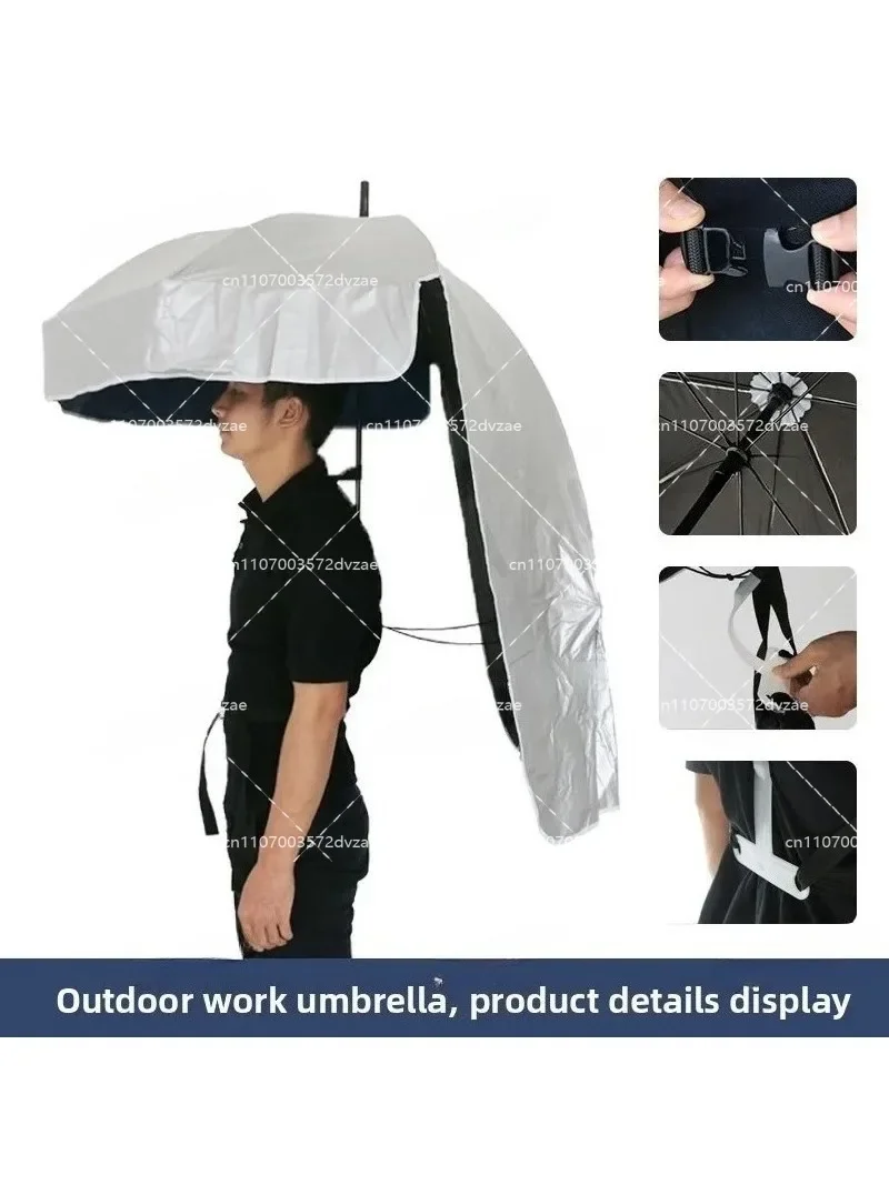 

Back-mounted Tea-picking Umbrella Carry Parasol Portable Handheld Sunshade for Outdoor Activities