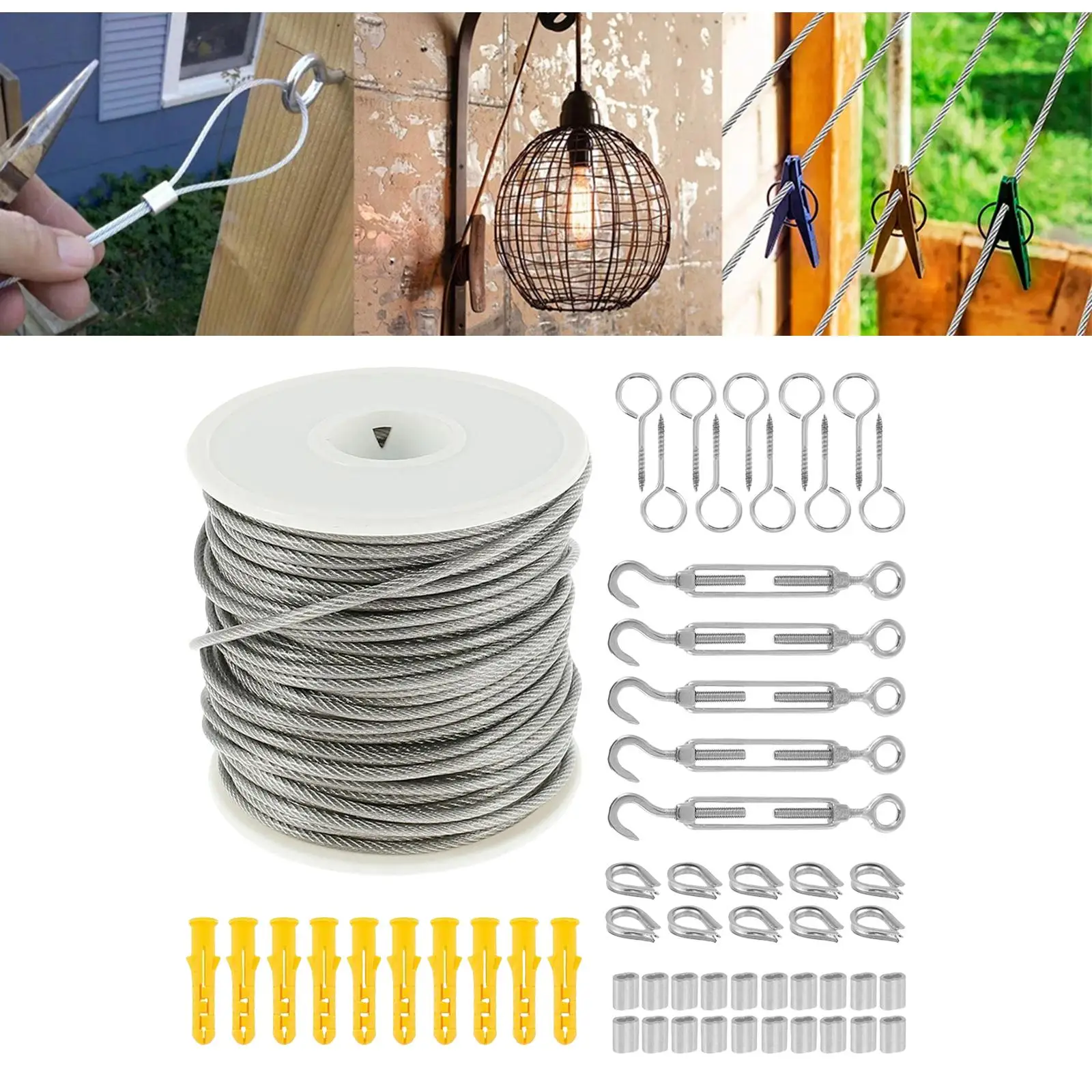 Trolley Wire Set Professional Clothesline Set for Outdoor Home Decor