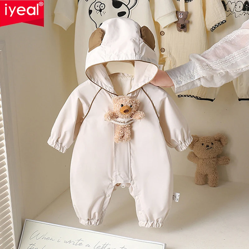 IYEAL 2026 Spring New Baby Boys Girls jumpsuit Cartoon Cute Little Bear Baby Outerwear New Baby Romper