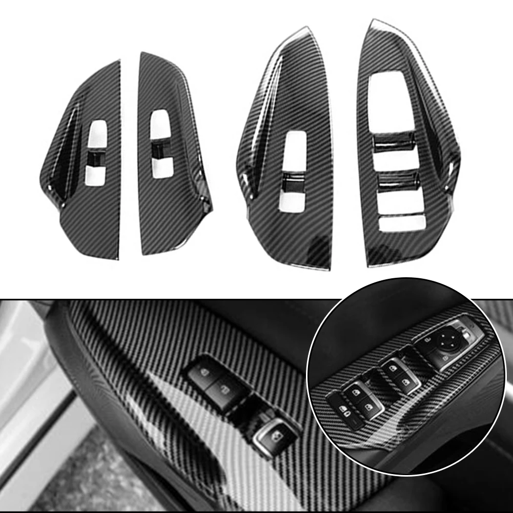 Transform the Exterior of Your For Kia K5 2020 2023 with Carbon Fiber ABS Lift Switch Panel Cover Trim Set of 4