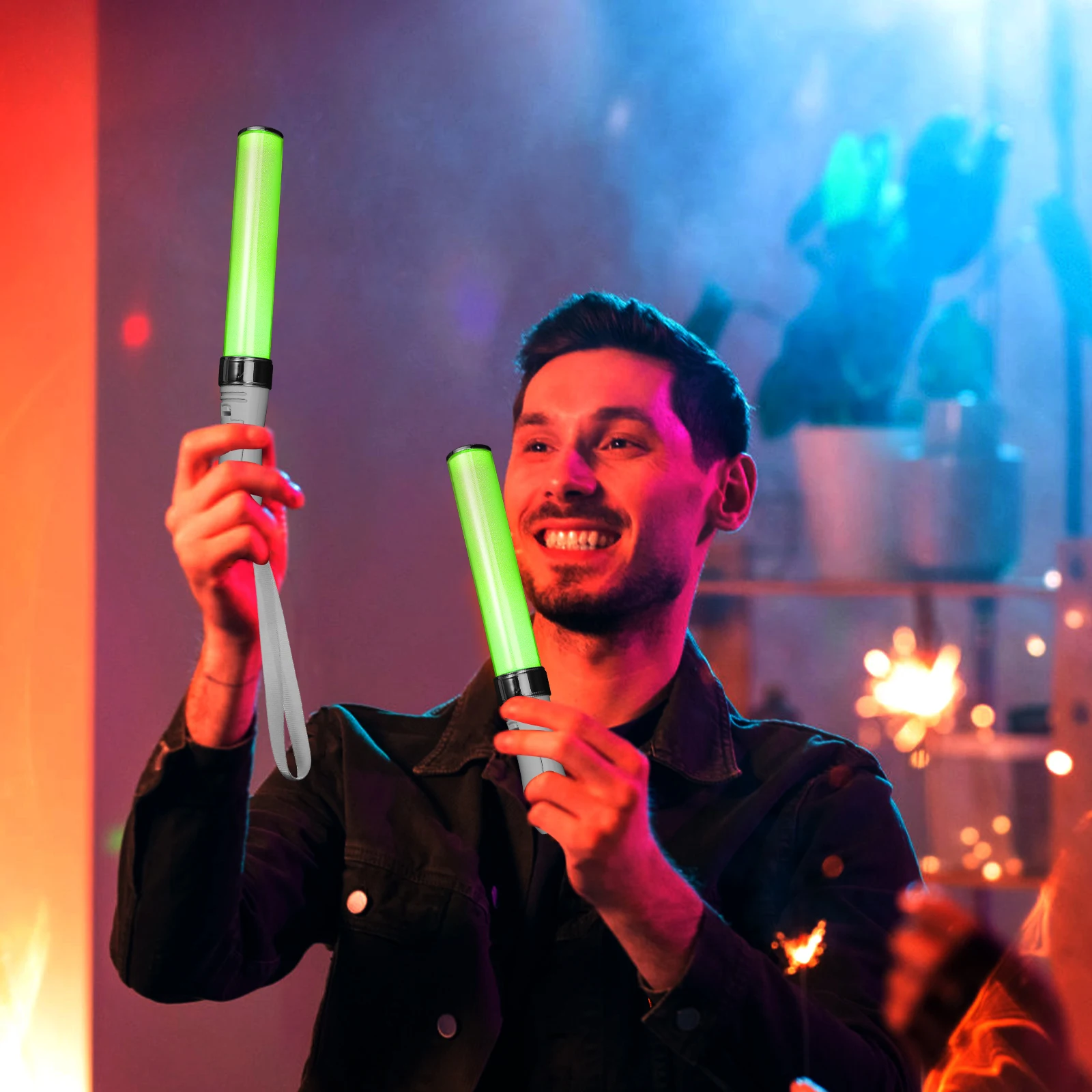 

2Pcs Glow Stick Creative Flashing Light Stick Reusable for Concert Party Cheering Fan Support Holiday Decor Item