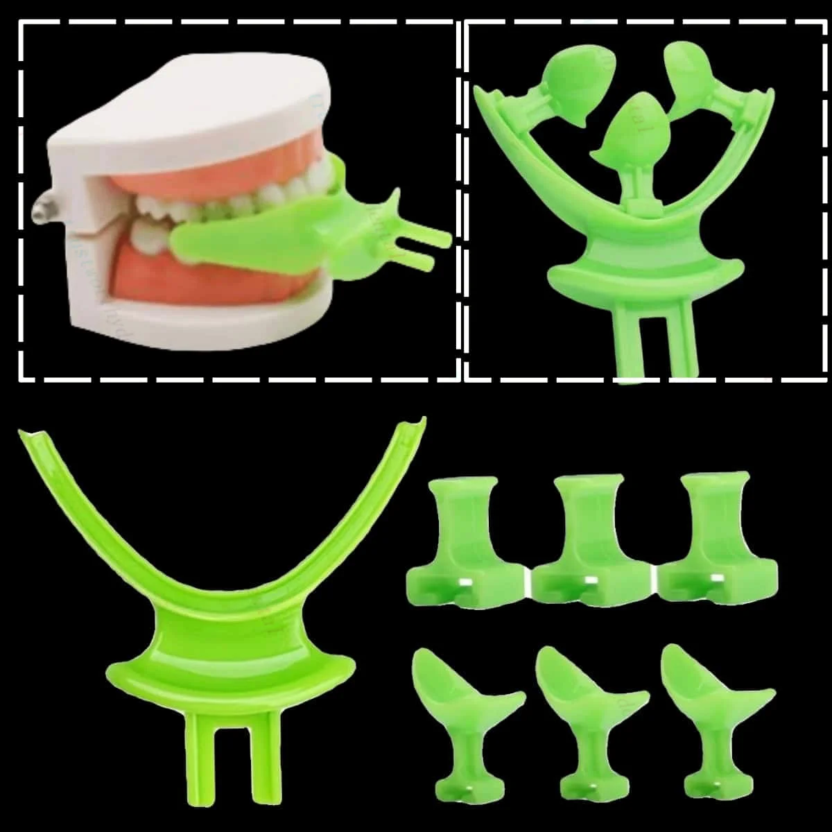 Dental BPS Centric Tray Occlusal Record Articulator Face Bow Implantology Green High Quality Durable Dental Tools