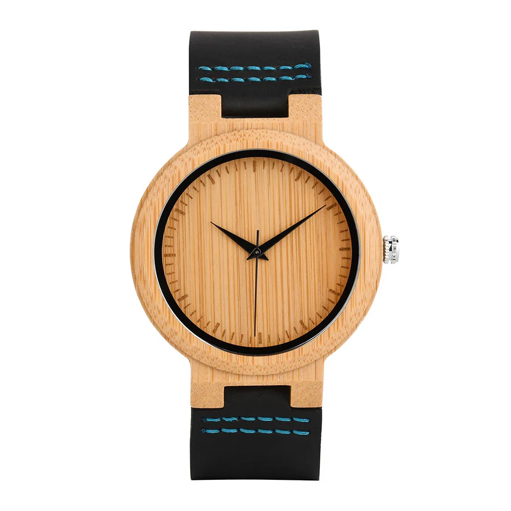 European Style Fashion Wooden Watch for Men with Quartz Analog Round Pin Buckle Minimalist Wristwatch
