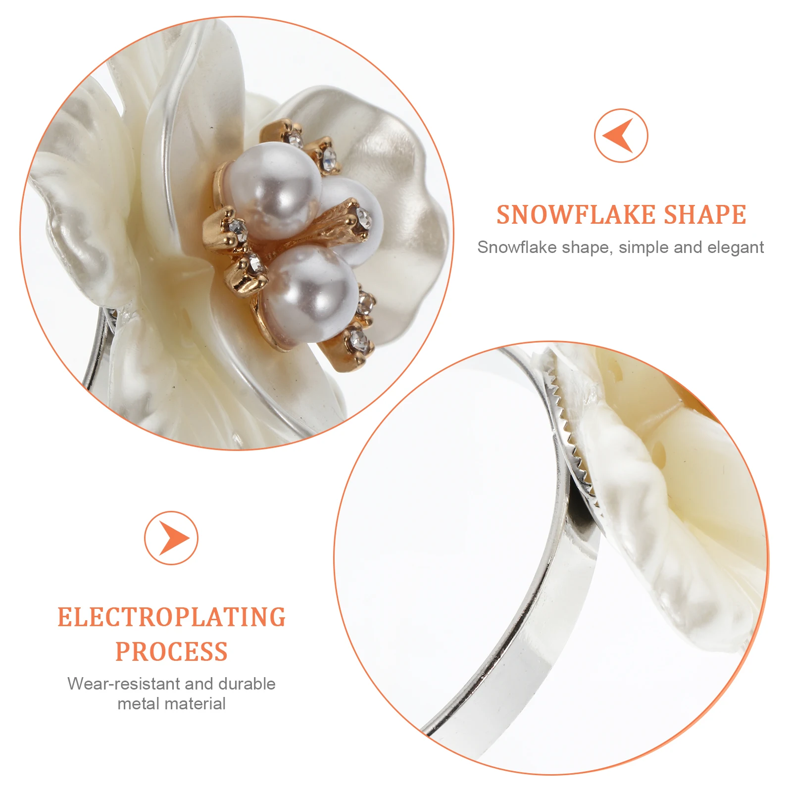 

4pcs Pearl Acrylic Table Decor Wedding Party Supplies Decorative Ring Decorative Napkin Rings Home Napkin Button Use