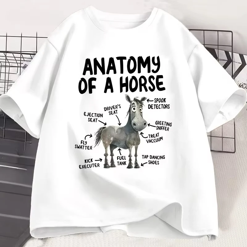 Anatomy of A Horse T Shirt Funny Horse Lover T-shirt Men Women Graphic Streetwear Short Sleeve Tshirt Harajuku Mens Clothing