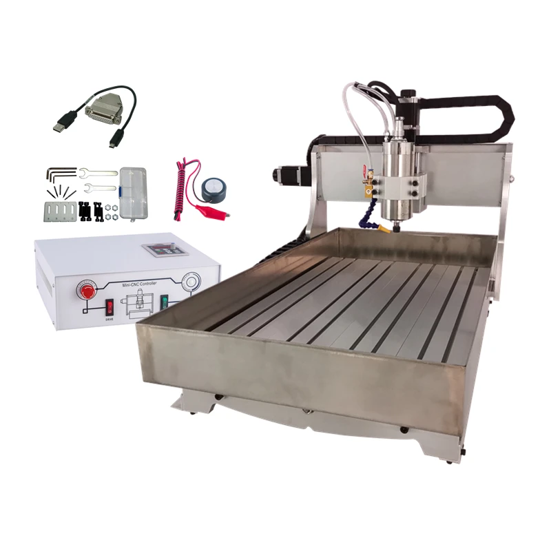 3040 CNC Milling Machine 4 Axis 2.2kw CNC Router Engraver Z Axis Can Be Heightened Water Tank Optional 6040 1.5KW Cutting Device