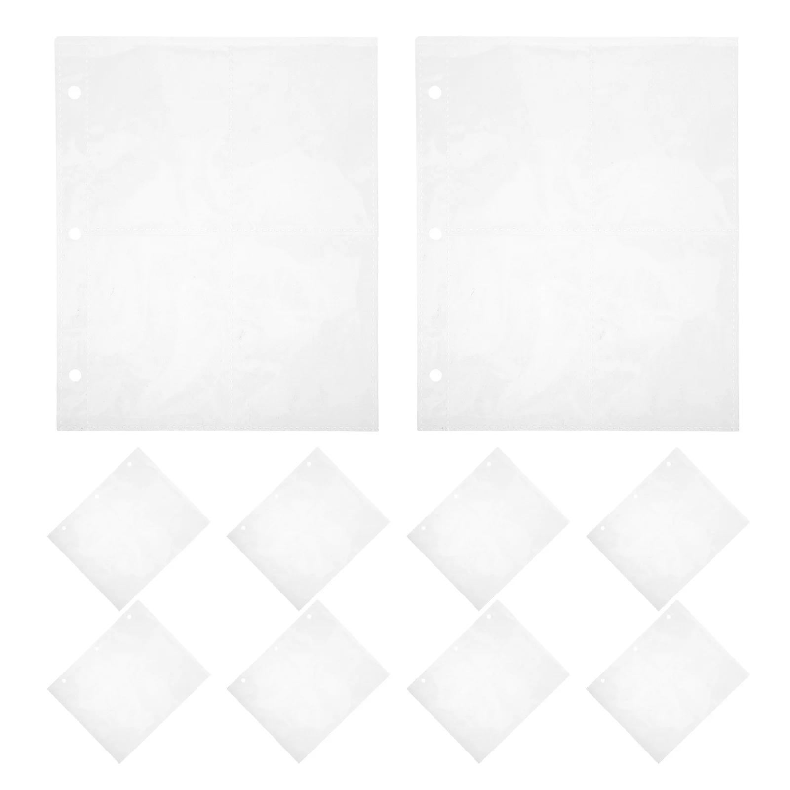 10Pcs Transparent PP Binder Inserts Refill Pages for Collectors Photos Cards Protection Elegant Design Plastic Card Sleeves