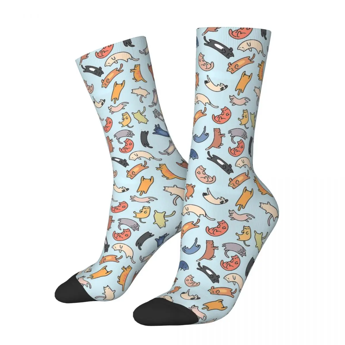 

Cats Puzzle Crazy Men's Socks Unisex Lovely little animals Harajuku Seamless Printed Funny Novelty Happy Crew Sock Boys Gift