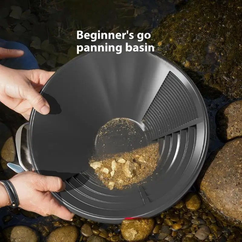 1/3/5Pcs Outdoor Wash Gold Panning Equipment Gold Pan With Riffle Design Prospecting Tool For Gold Mining Metal Detect Efficient