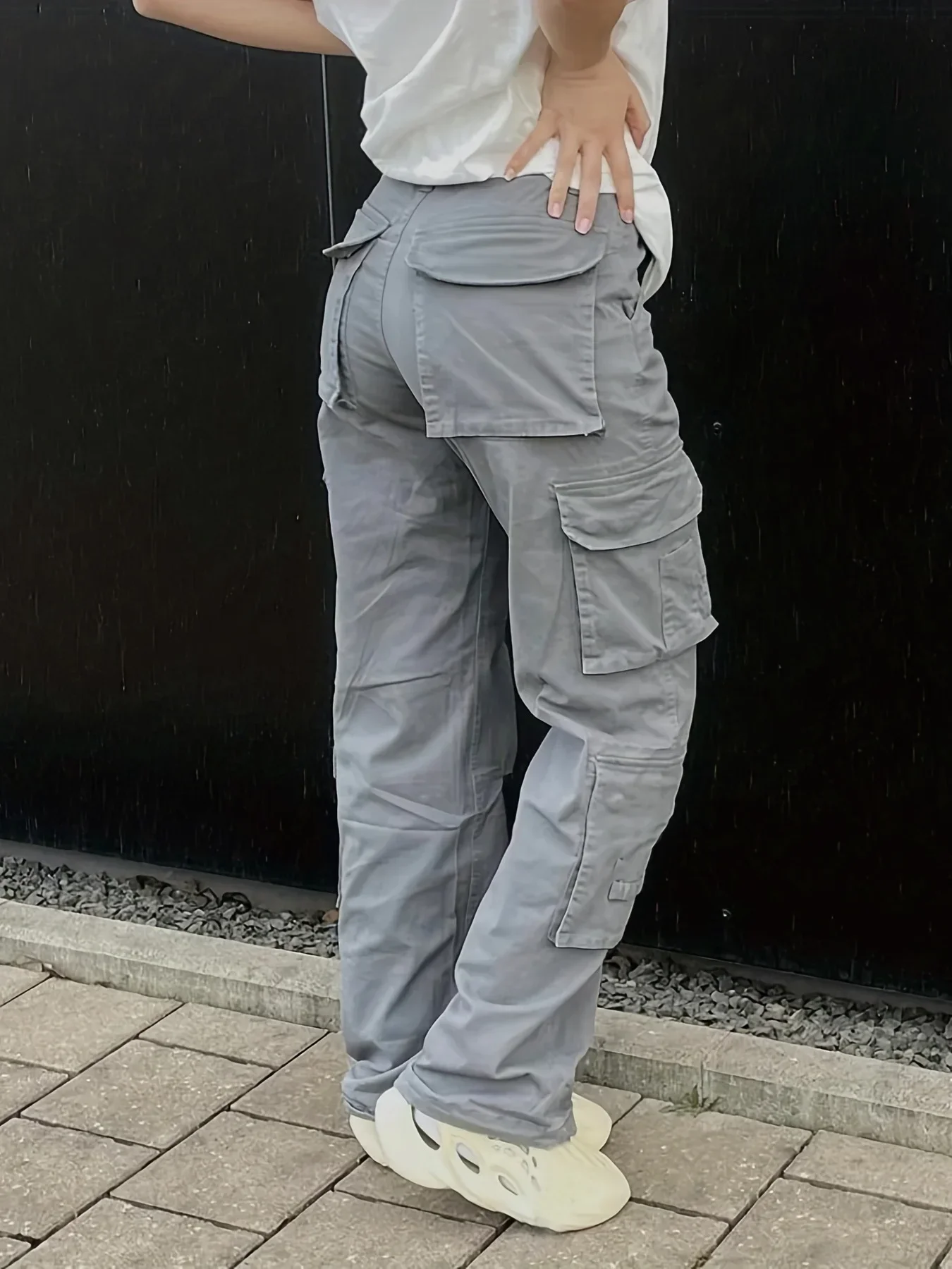 Y2K women\'s street hip-hop style high waisted fashionable trend workwear denim pants casual pants