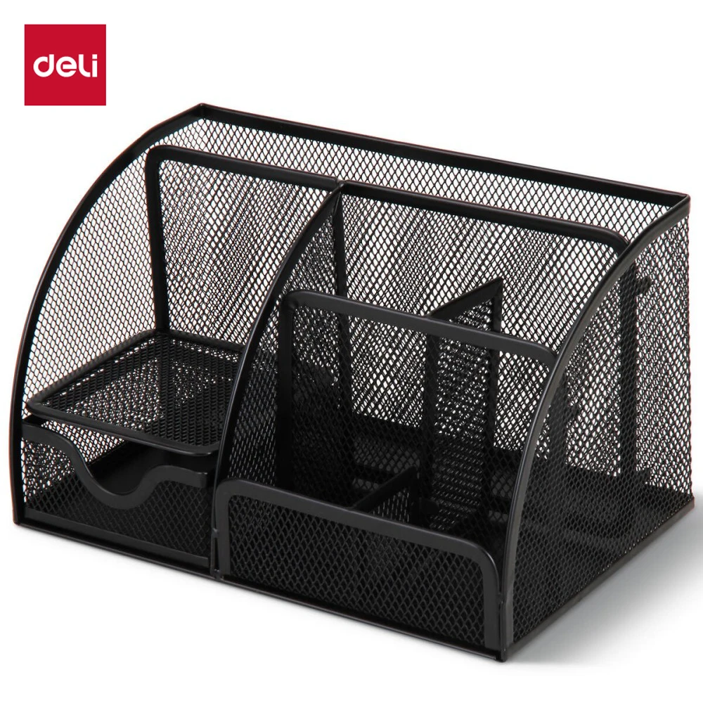 Metal Mesh Pen Holder Desk Organizer, Multi‑functional Desktop Storage Box, Large‑capacity Pencil Case