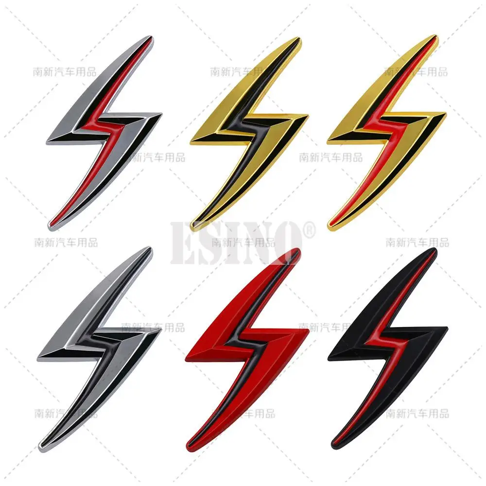 3D Metal Lightning Bolt Car Emblem Badge 4x7.2cm Flash Sticker Auto Motorcycle Trunk Fender Decal for Nissan S14 S15