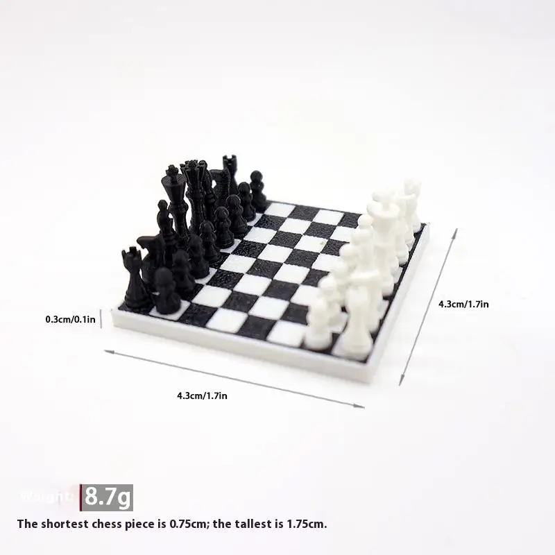 1Set International Chess Model For Children Miniature Chessboard Life Scene home Decoration 1: 12 Dollhouse Mini Simulation view 2