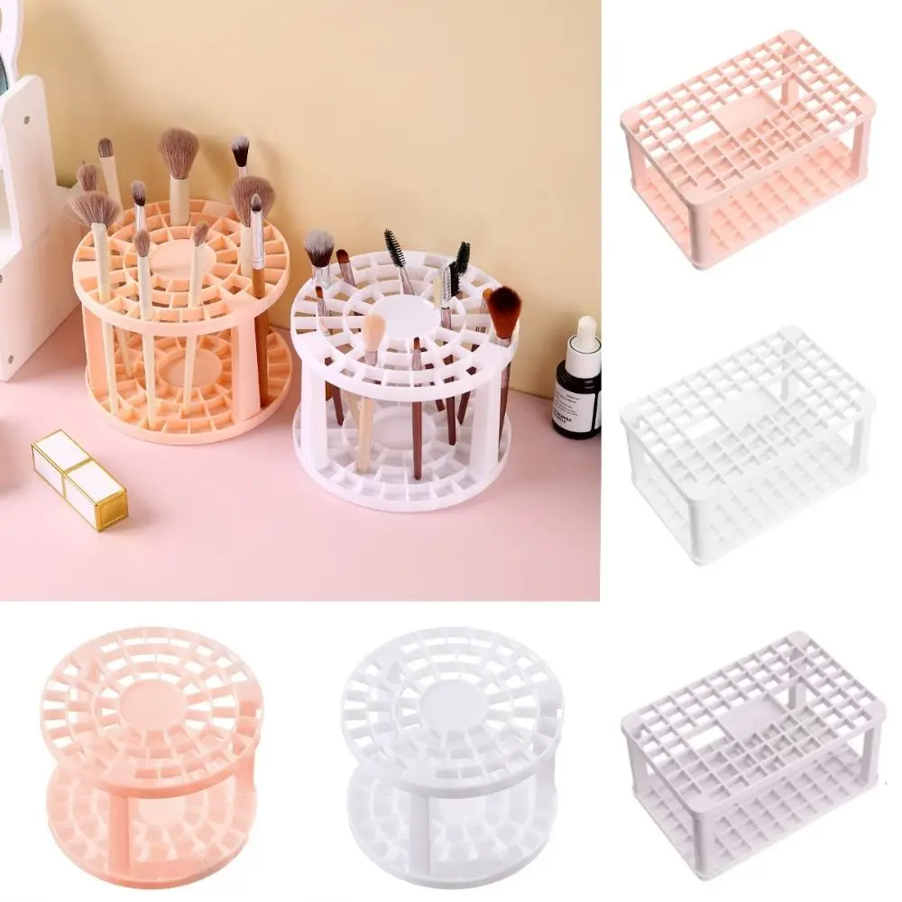 Creative Insert Rack Makeup Brush Holder Multi-hole Plastic Pen Holder Round Square Lattices Brush Stand Rack Home Use