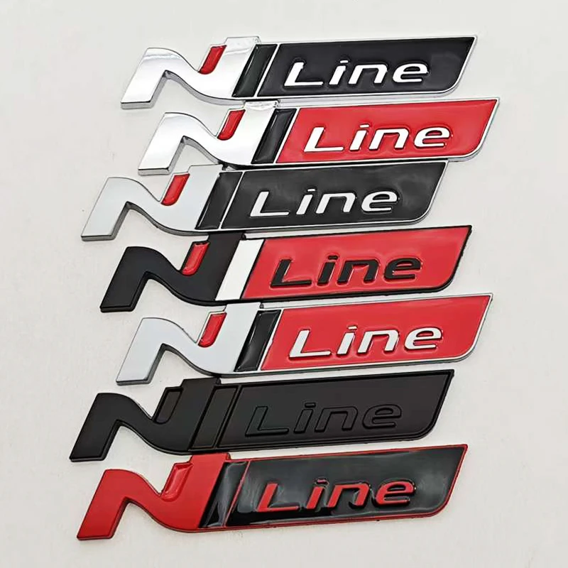 3D Metal Car Styling NLine Logo Rear Boot Trunk Emblem Badge Decal For Hyundai i20 i30 Sonata Kona Elantra Tuson Car Stickers view 2