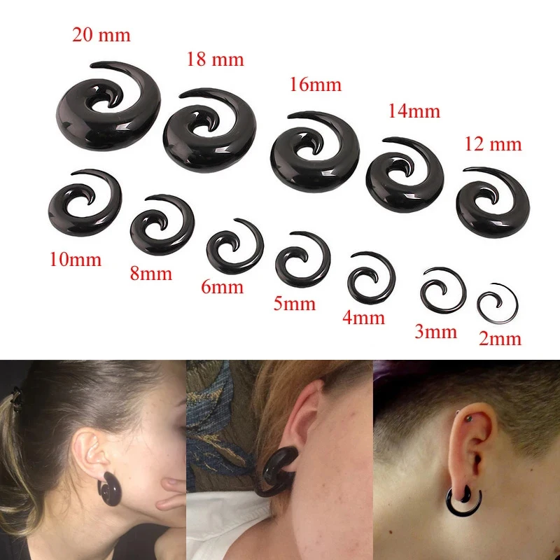 1 pcs/1 pairs Acrylic Spiral Taper Flesh Tunnel Ear Stretcher Expander Stretching Plug Snail MPSTORE