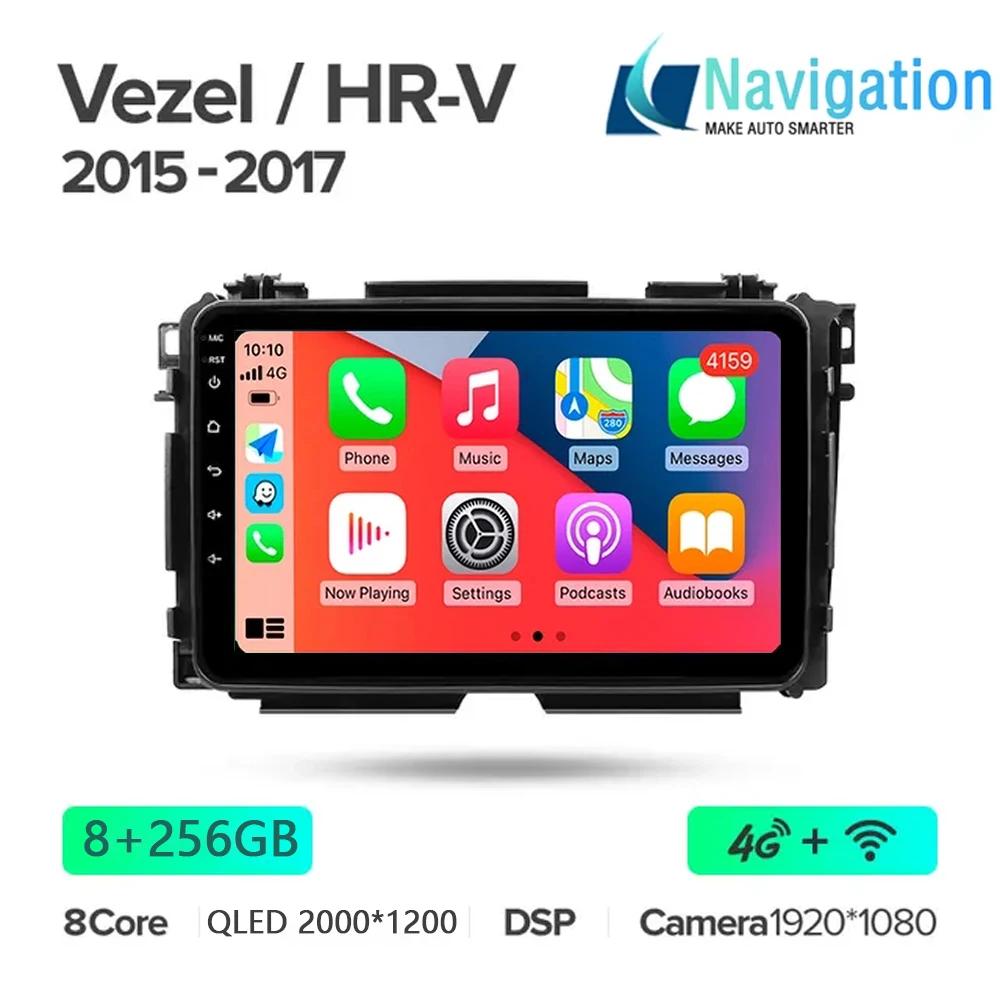 Android 14 Carplay Auto Per Honda Vezel HR - V HRV HR V XRV 2015-2020 Autoradio Lettore Video Multimediale di Navigazione GPS 4G WIFI