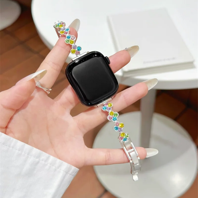 

Diamond studded metal for Apple iWatch strap 38mm 40mm 41mm 42mm 44mm 45mm 49mm fashionable strap