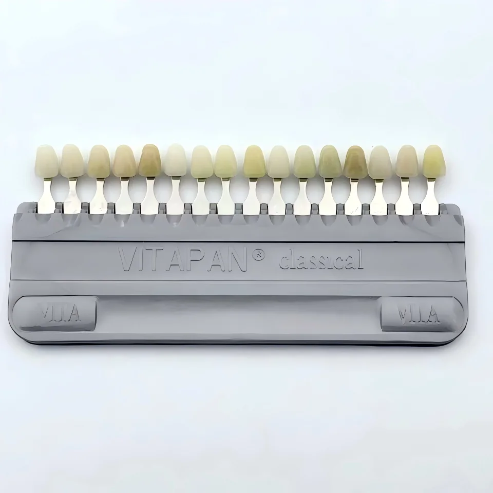 VITA 16‑Color Vitapan Dental Shade Guide, Tooth Color Comparison Chart for Porcelain Restoration Dentistry Lab Clinic Use