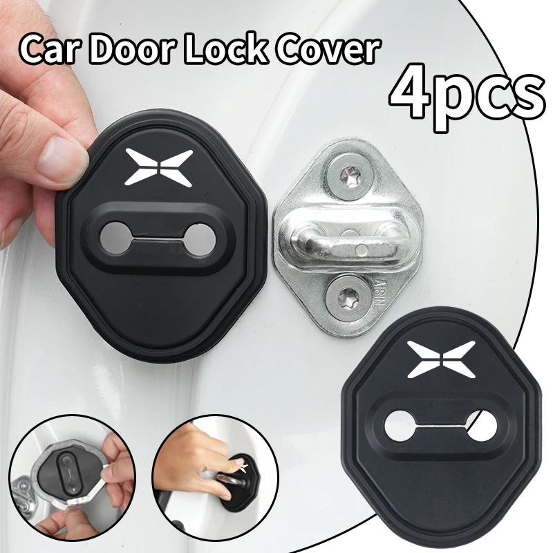 4Pcs Car Silicone Door Lock Protective Cover Sticker Accessories For Xpeng P7 G3 G3i G9 P5 X2 N5 F30 H93 Beta 2019 2020 2021