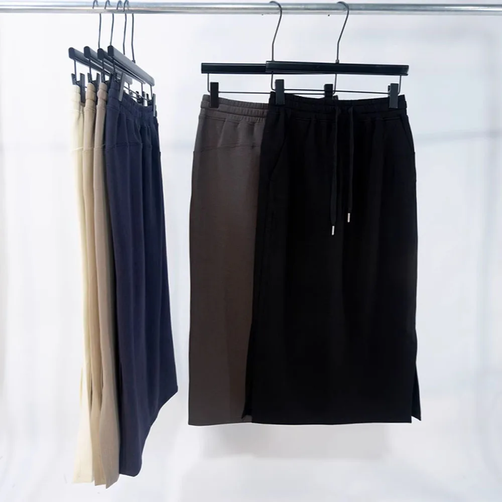 تنورة نسائية صيفية جديدة من القماش الهوائي لعام 2025 - طراز هونج كونج عالي الخصر مع فتحة جانبية | ثنى السوائل يناسب الاغراء #5