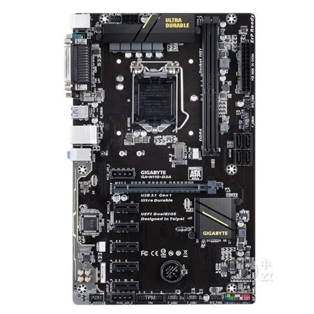 PER Gigabyte H110-D3A 1151 DDR4 Supporto M.2 con porta COM a 9 pin