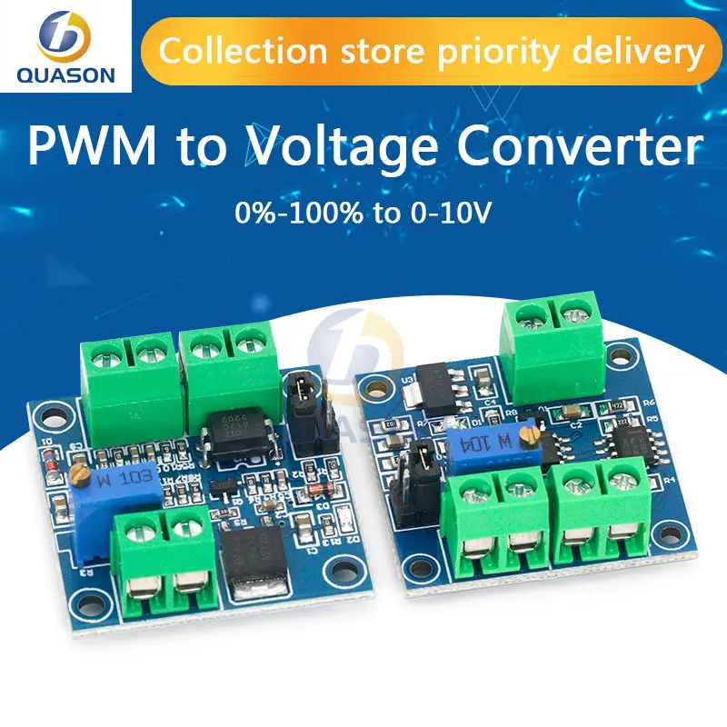 Convertisseur PWM à tension, Power Tech, 0%-100% à 0-10V pour PLC MCU, Signal numérique à analogique, Convertisseur réglable PWM