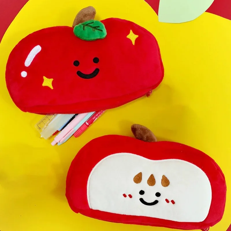 Kawaii الكرتون أفخم الحقيبة مقلمة حقيبة مفتاح سلسلة محفظة نسائية للعملات المعدنية محفظة كيس مزموم اللوازم المدرسية هدية