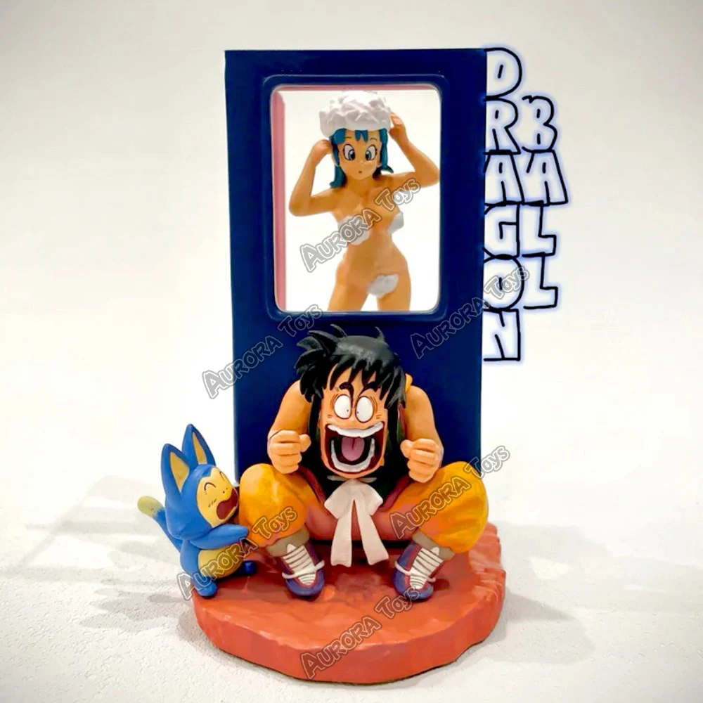 3.54in/9cm Anime Dragon Ball Figure Yamcha Figure Bulma Figure PVC Action Figures Collection Model Toys Gifts