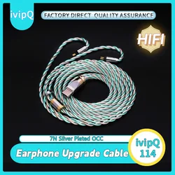 ivipQ 4 Core 7N Silver Plated OCC TYPE-C Earphone Upgrade Cable For MMCX 0.78 2PIN N5005 IE900 300 Fender SE846 Xelento Iriver