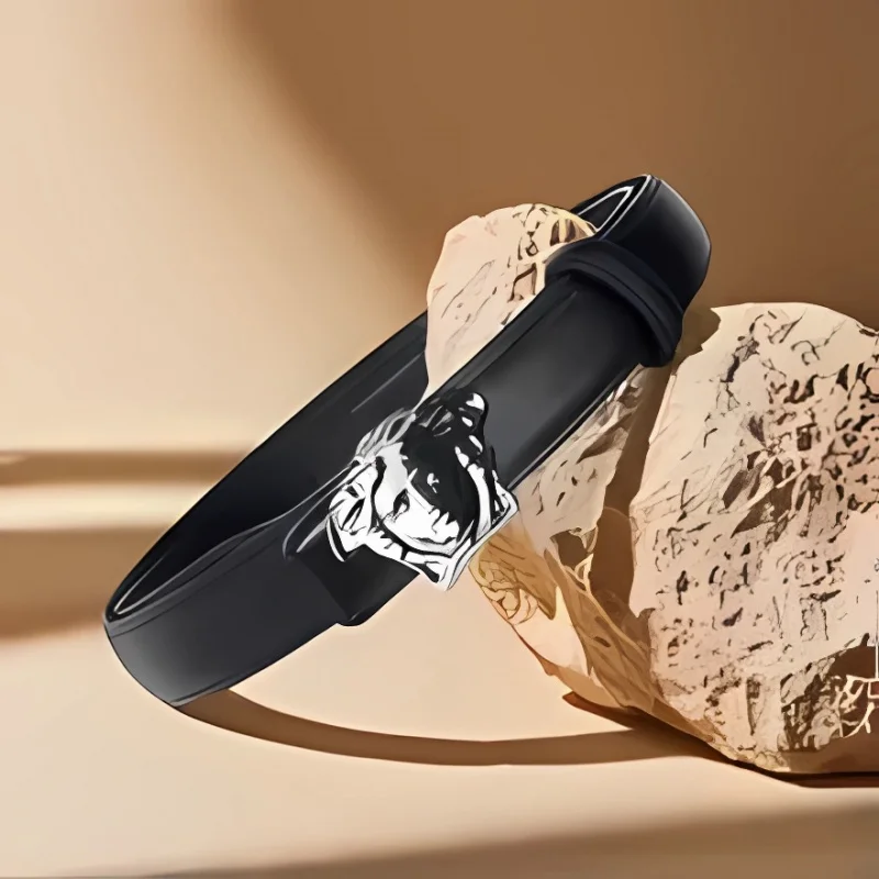 فستان جلد طبيعي نسائي بحزام خصر من الجينز مع إبزيم سلس من سبيكة ماركة فاخرة ضيقة بعرض 1.3 سم