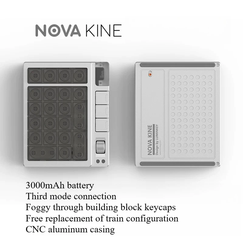 NOVA KING Numeric Keypad Custom Hot-swapping Third Mode CNC Aluminum Shell Wireless Keypad for Mechanical Keyboard Accessories