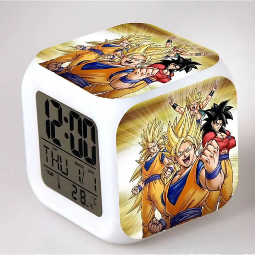 Anime Dragon Ball Z führte Uhren Sohn Goku Yamcha Meister Roshi Vegeta Chichi Kuririn Piccolo Trunks Digitaluhr Figuren Spielzeug Puppe