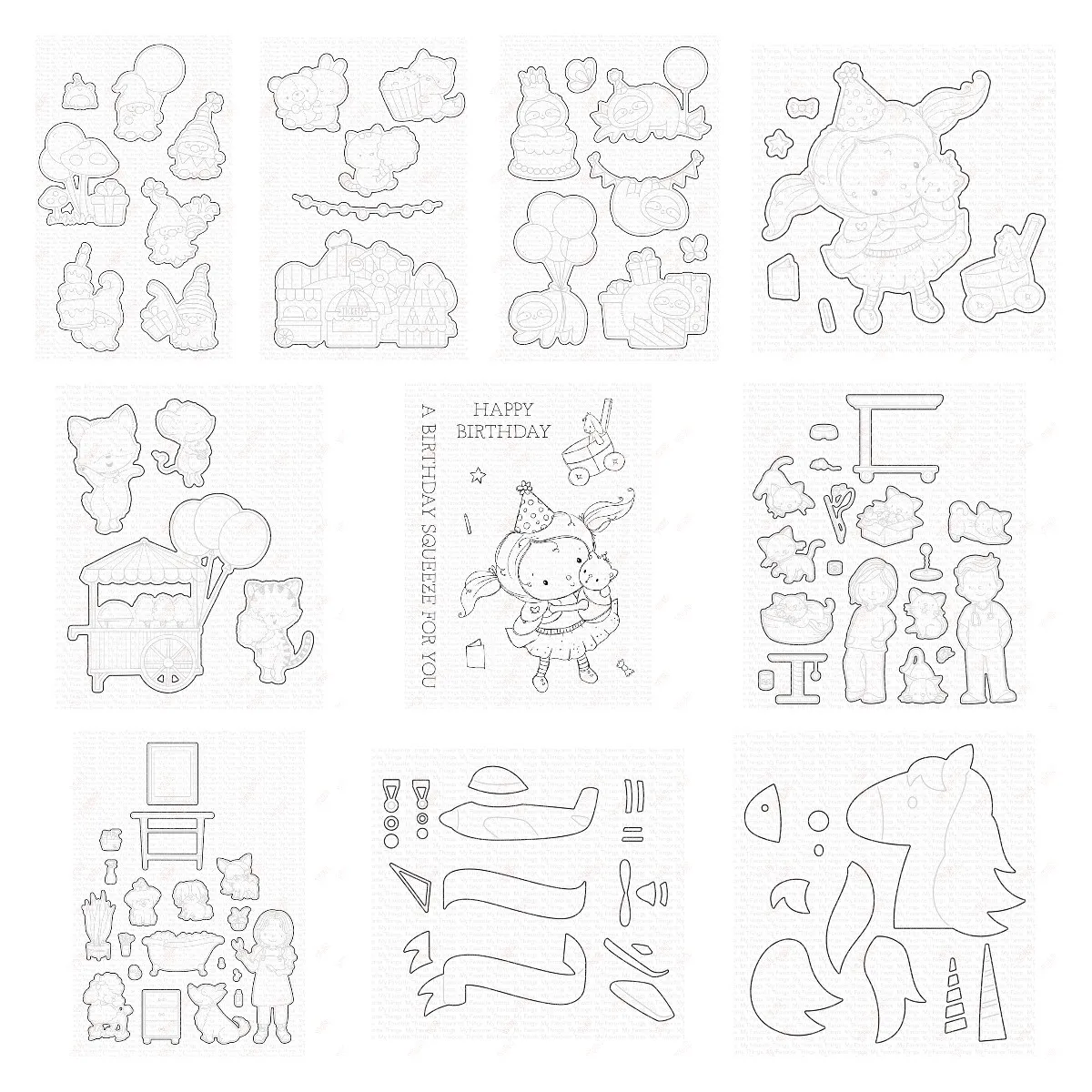 

Jb Carnival Big Happy Birthday Die Metal Cutting Dies Silicone Stamps Scrapbooking New Make Photo Album Card DIY Paper Embossing