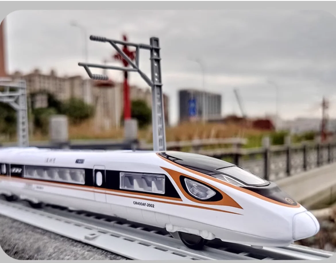 Hochwertiges Hochgeschwindigkeits-Schienen modell aus 1: 87-Legierung mit zwei Abschnitten, simuliertes Licht-und Tonzug spielzeug, exquisite Geschenke, Großhandel b111