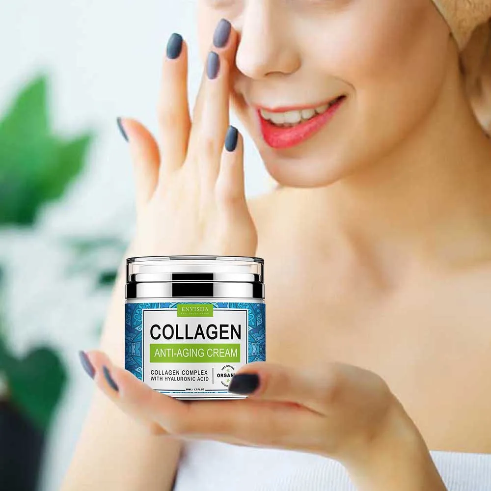 ENVISHA Gezichtscrème Collageen Hyaluronzuur Huidverzorging Anti-Rimpel Hydraterende Anti-Aging Nacht Krimpen Poriën Whitening Glad