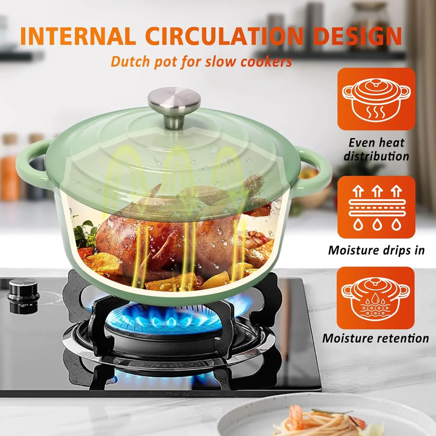 طقم أواني طهي من الحديد الزهر، طقم من الحديد الزهر مكون من 7 قطع، مقلاة صلصة، مقلاة، طقم فرن هولندي، طقم أواني طهي من السيراميك، أوعية ومقالي Se