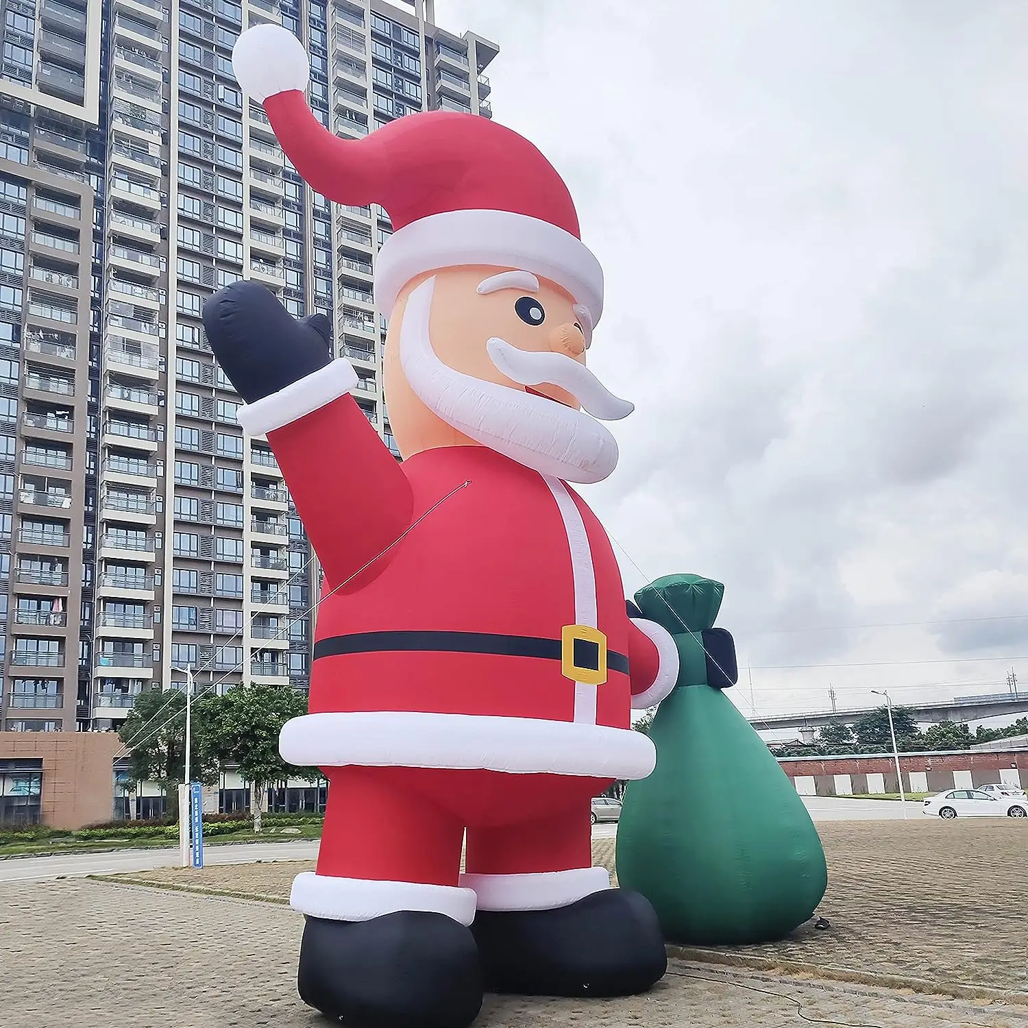 Giant 26/33Ft Christmas Inflatable Santa Premium LED lighted Santa Claus for Christmas Decoration Outdoor Lawn Yard Xmas Party