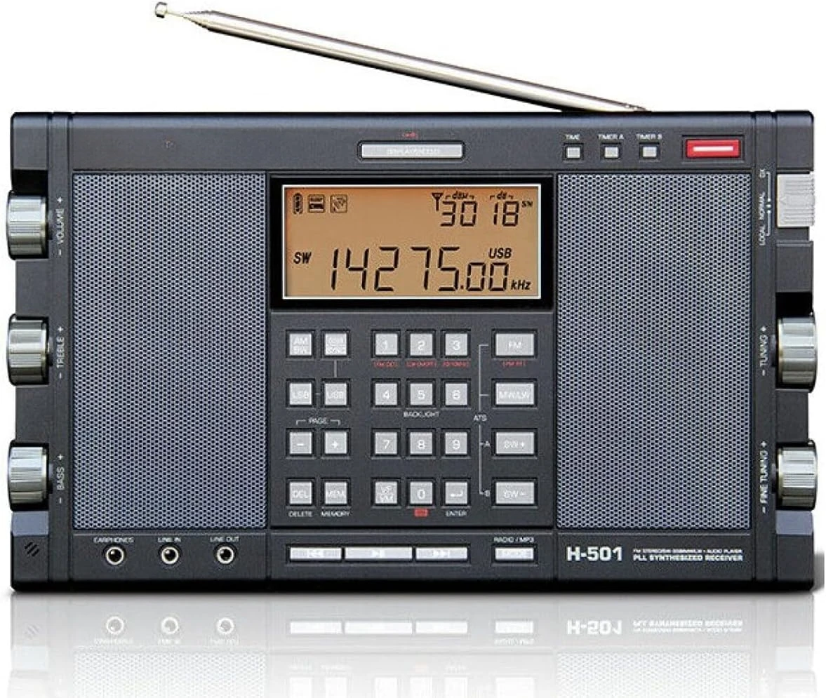 H501 Digital Worldband AM/FM Shortwave Longwave Radio with SSB Reception, Dual Speakers, & MP3 Player, Matte Black