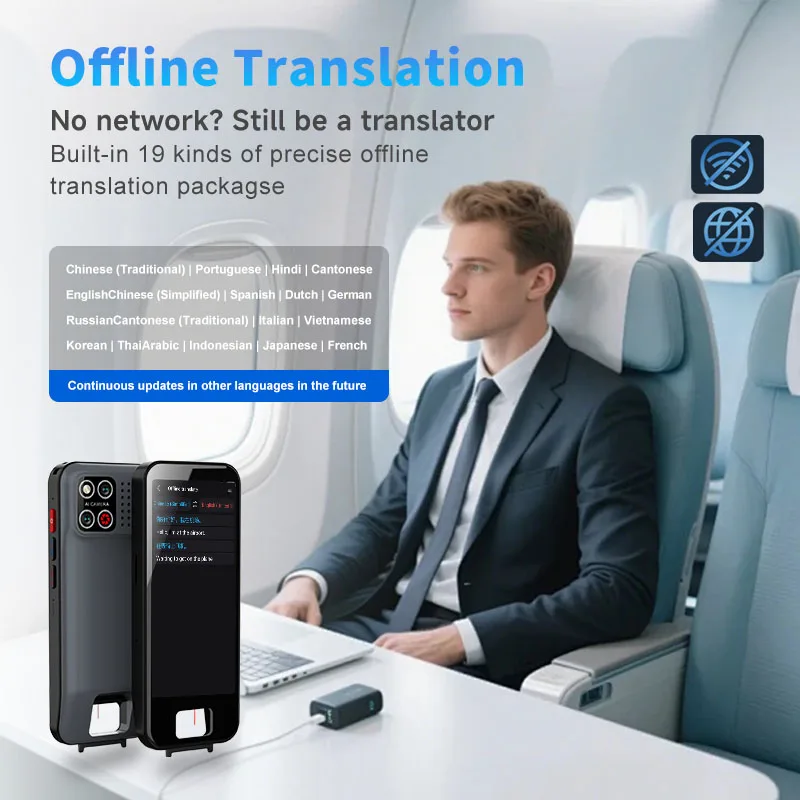 Pocket Language Translator, Bidirectional Voice Text Translation, 148‑Languages Online & Offline Translator for Trip & Work